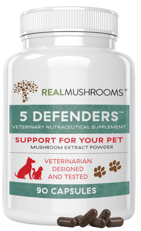 5 Defenders for Pets  90 Capsules  REAL MUSHROOMS