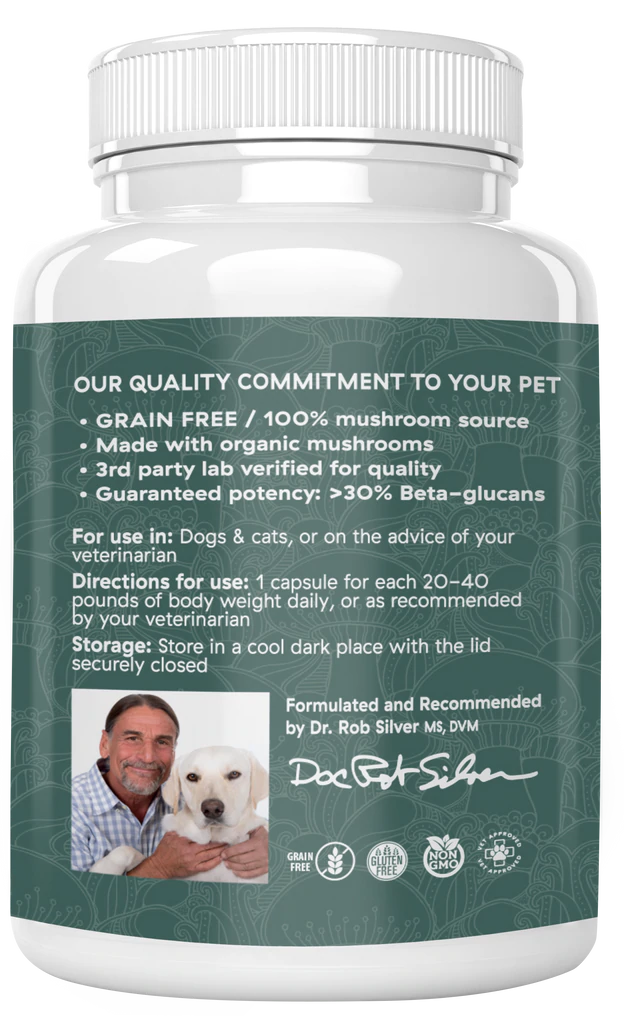 Turkey Tail Extract Capsules for Pets REAL MUSHROOMS