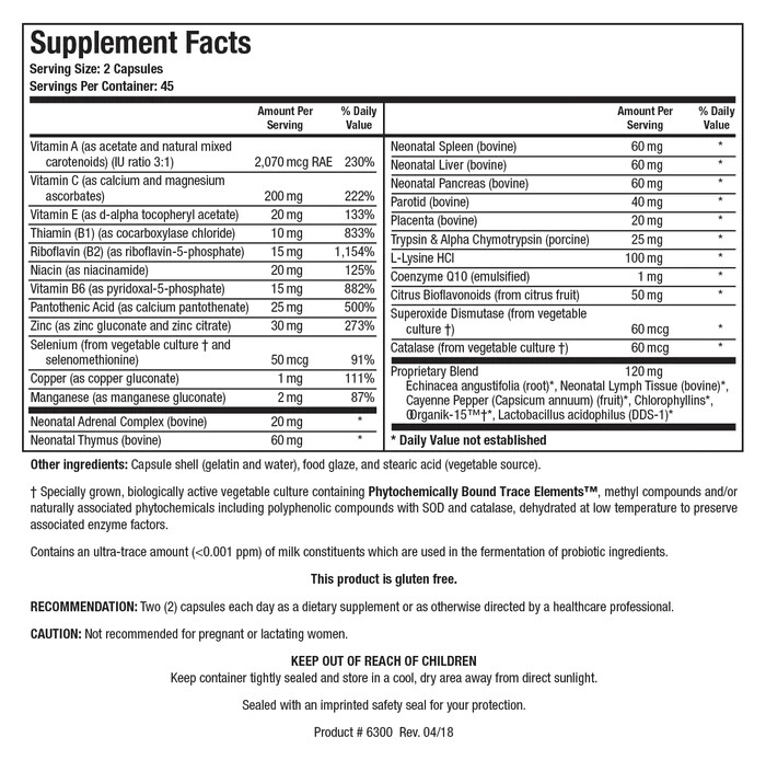 Bio-Immunozyme Forte 90 capsules Biotics Research