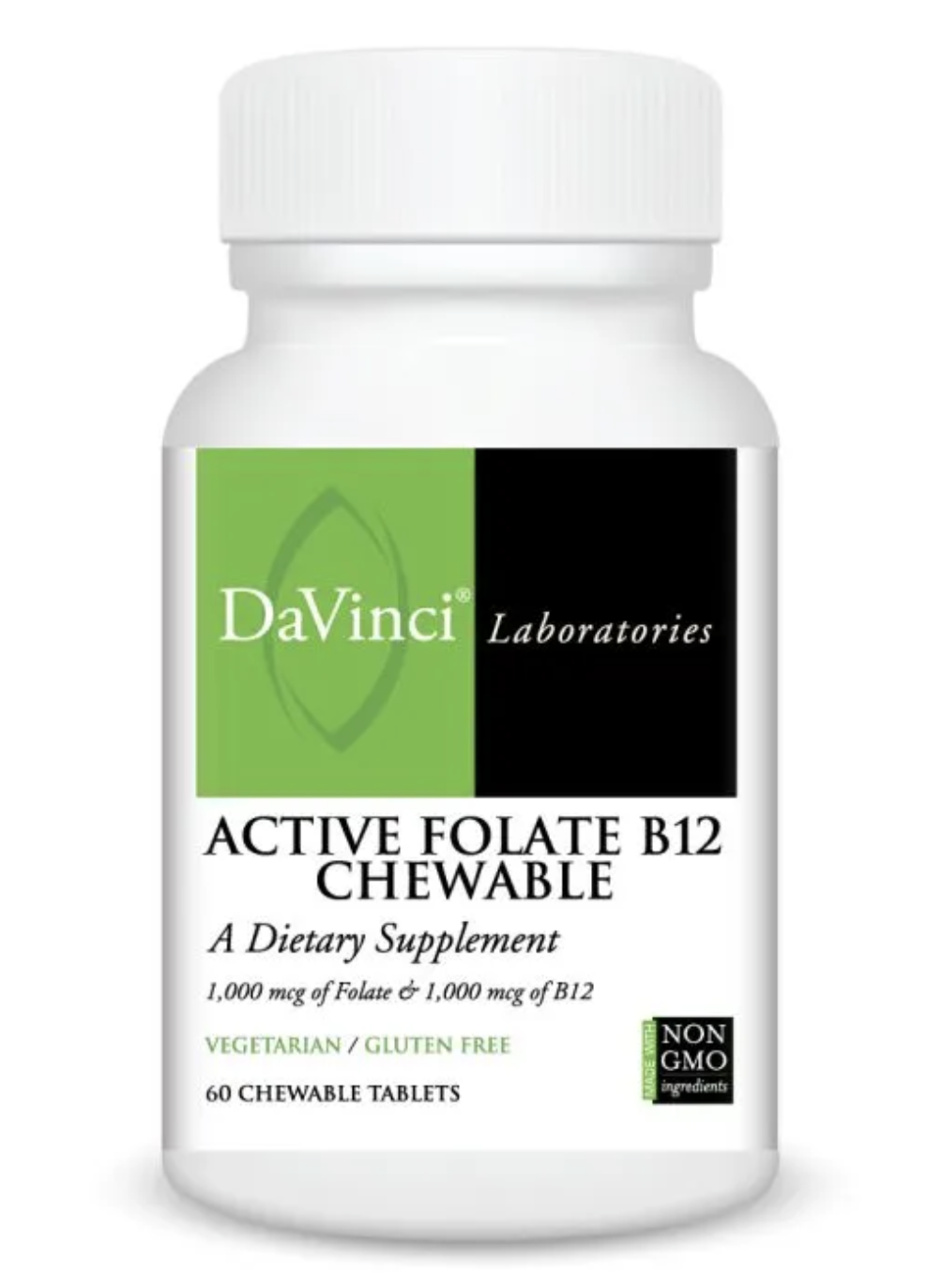 Active Folate B12 60 chews DaVinci Laboratories