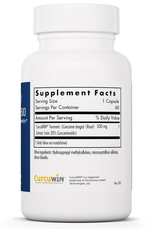 CurcuWIN 500 60 Vegetarian Capsules Allergy Research Group