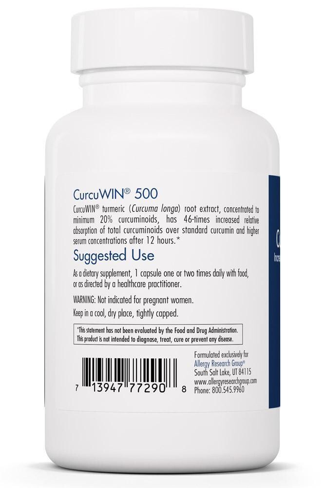 CurcuWIN 500 60 Vegetarian Capsules Allergy Research Group