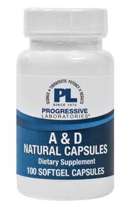 A & D Natural Capsules 100 gels Progressive Labs