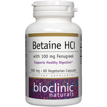Betaine HCL w/ Fenugreek 500 mg 60 vegcaps Bioclinic Naturals