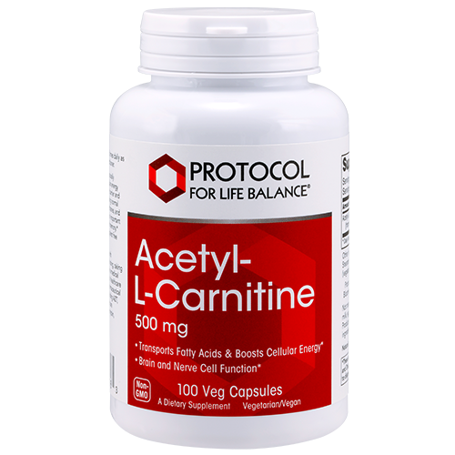 Acetyl-L-Carnitine 500 mg 100 Capsules Protocol For Life Balance