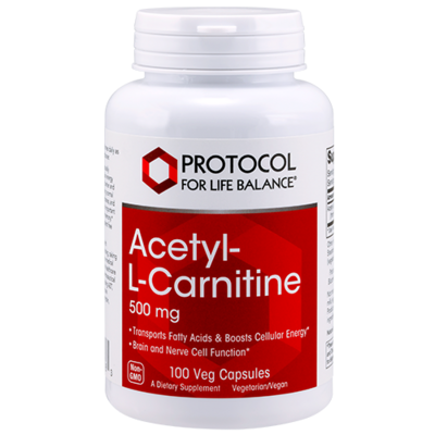Acetyl-L-Carnitine 500 mg 100 Capsules Protocol For Life Balance