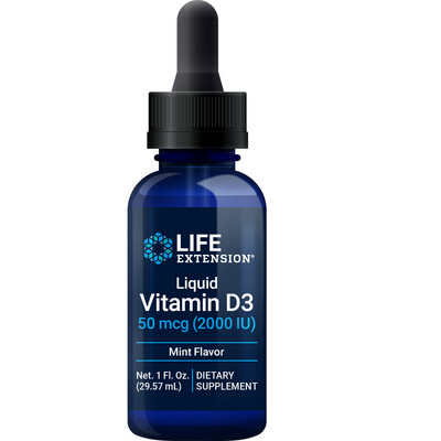 Liquid Vitamin D3 50 mcg Mint 30 ml Life Extension