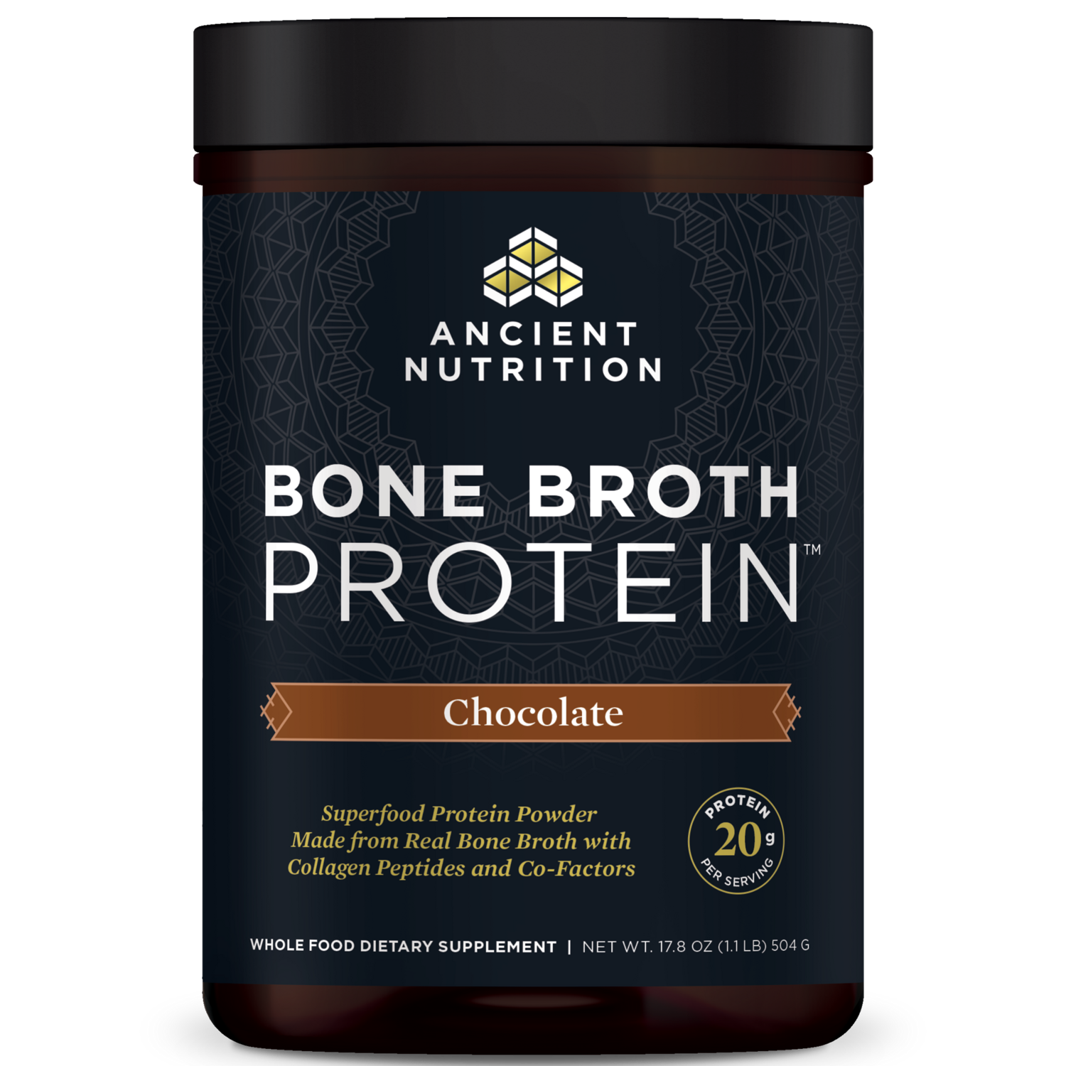 Bone Broth Protein Chocolate 20 servings 504 gr Ancient Nutrition