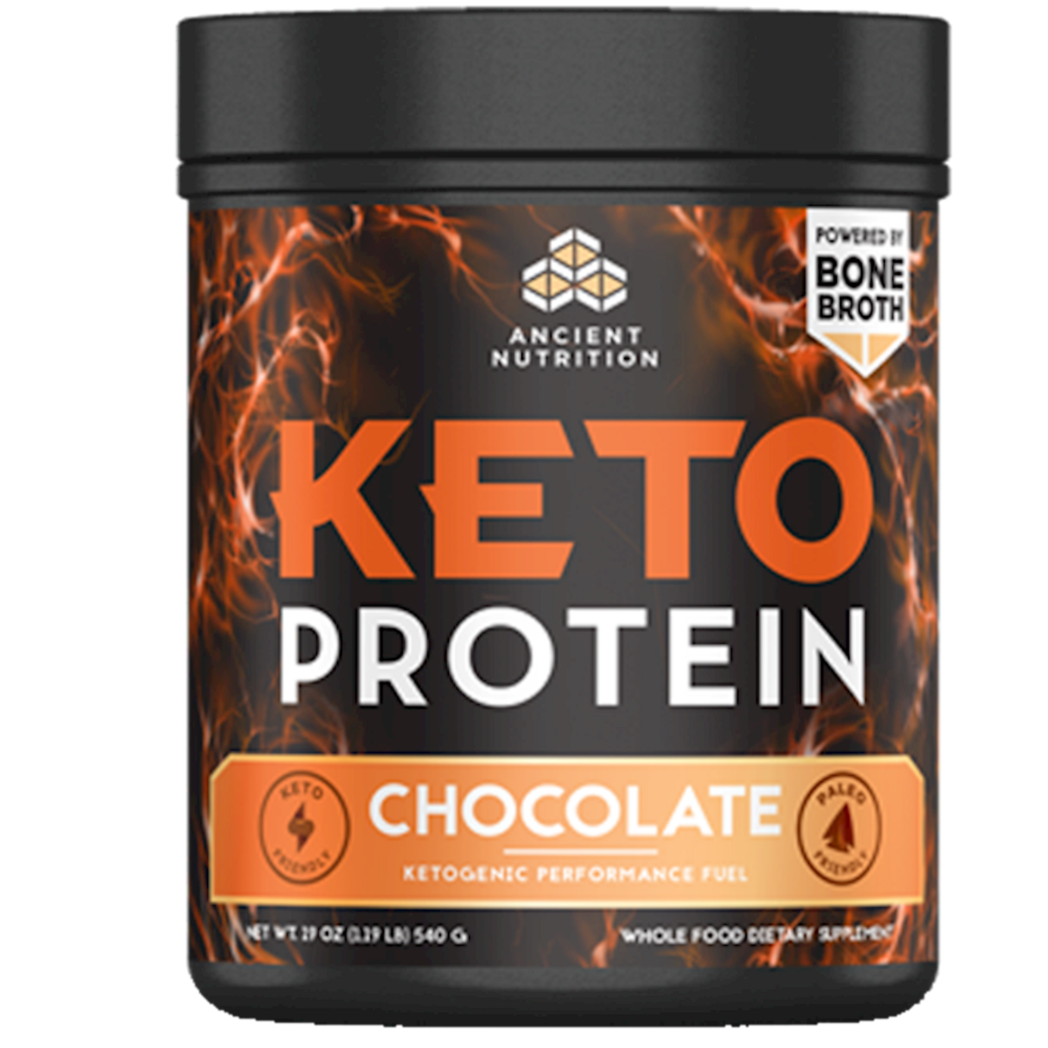 Keto Protein Chocolate 17 serv 540 gr Ancient Nutrition
