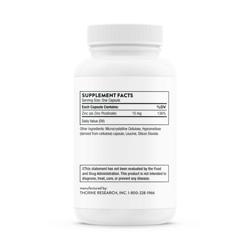 Zinc Picolinate 15 mg 60 capsules THORNE