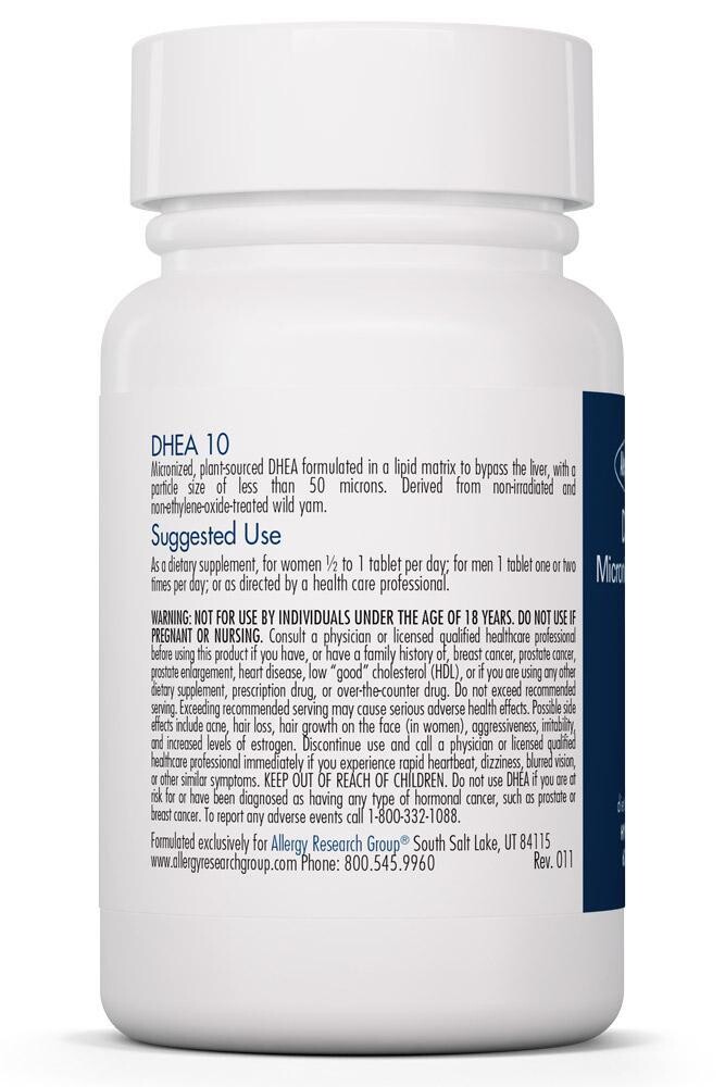 DHEA 10 mg 60 Scored Tablets Allergy Research Group