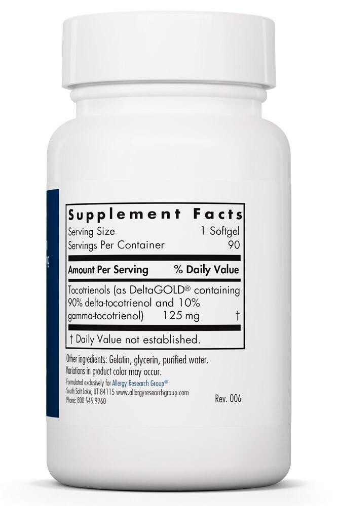 Delta-Fraction Tocotrienols 125 mg  90 gels Allergy Research Group