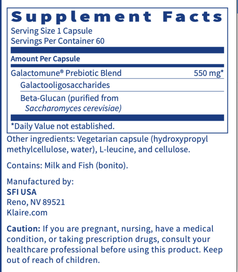 Galactomune 120 VEGETARIAN CAPSULES   SFI HEALTH