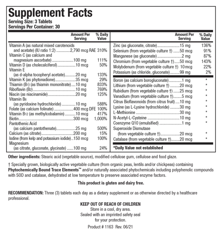 Bio-Multi Plus™ Fe &amp; Cu Free  90 tablets Biotics Research