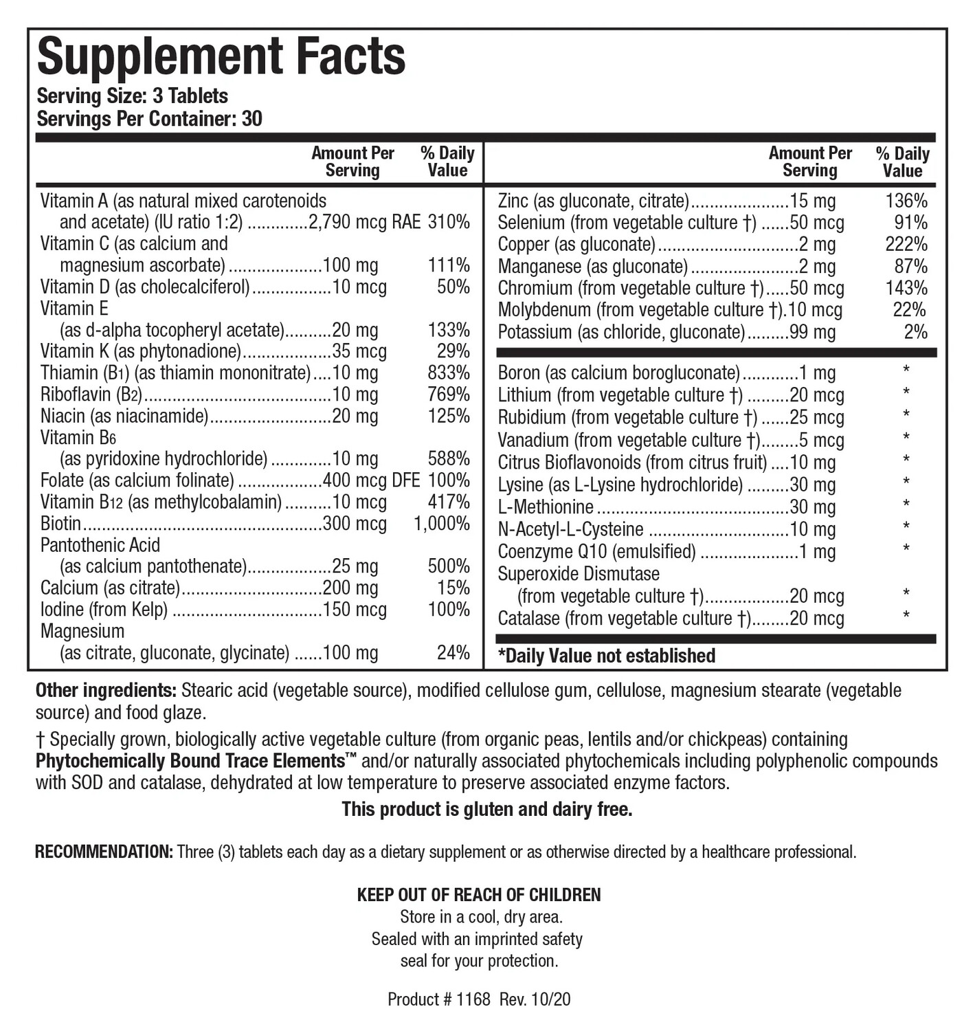 Bio-Multi Plus™ Iron Free 90 tablets Biotics Research