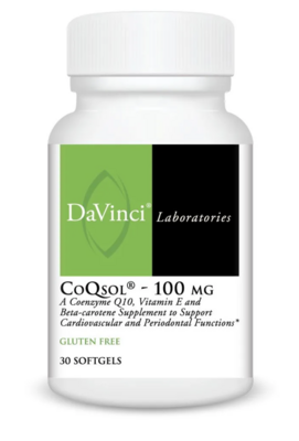 CoQsol 100 mg 30 gels Davinci Labs