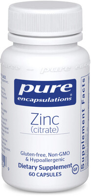 Zinc (citrate) 60 vcaps Pure Encapsulations