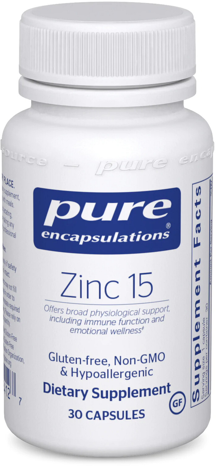 Zinc 15 mg 60 vcaps Pure Encapsulations