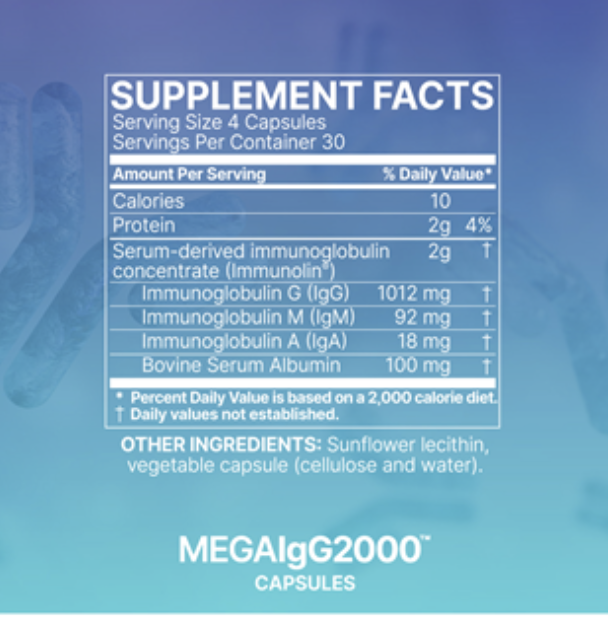 Mega IgG2000 120 capsules Microbiome Labs
