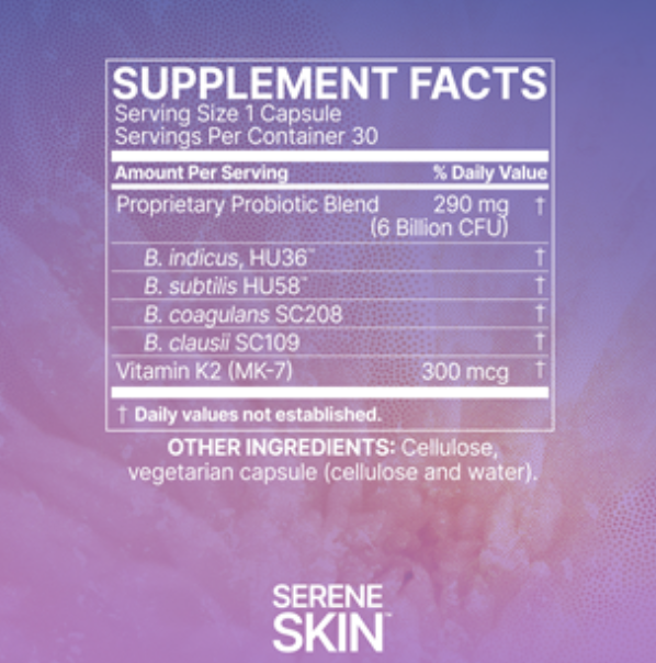 SereneSkin 30 capsules Microbiome Labs