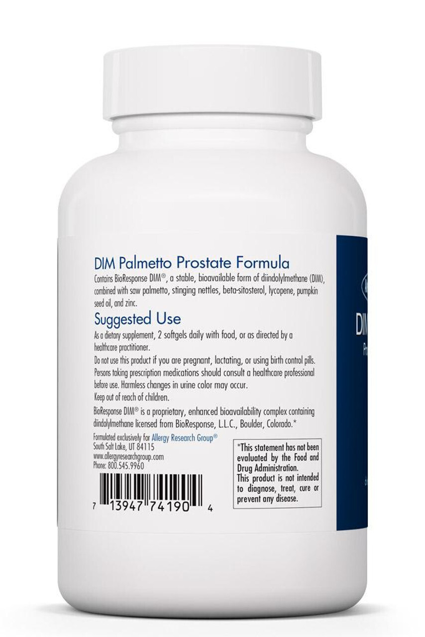 DIM Palmetto Prostate Formula 60 gels  Allergy Research Group