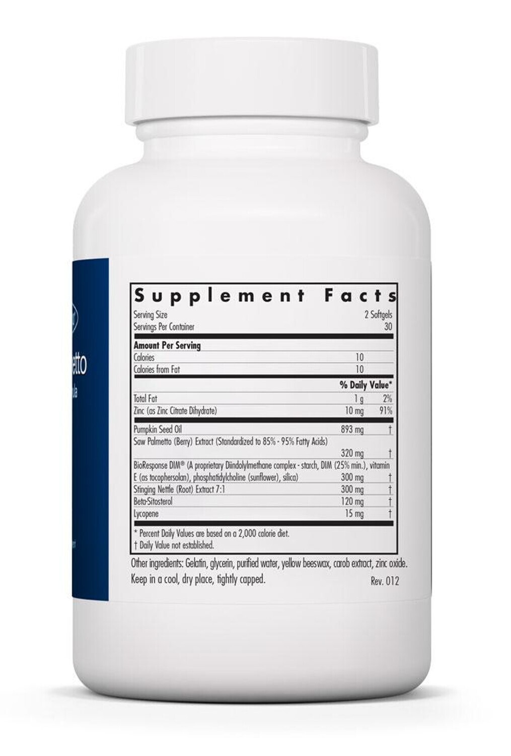 DIM Palmetto Prostate Formula 60 gels  Allergy Research Group