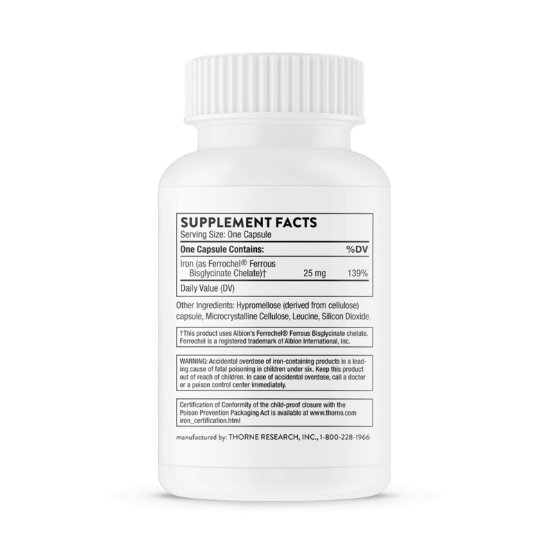 Iron Bisglycinate NSF 60 capsules Thorne