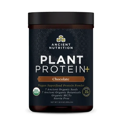 Plant Protein+ Chocolate 12 serv Ancient Nutrition