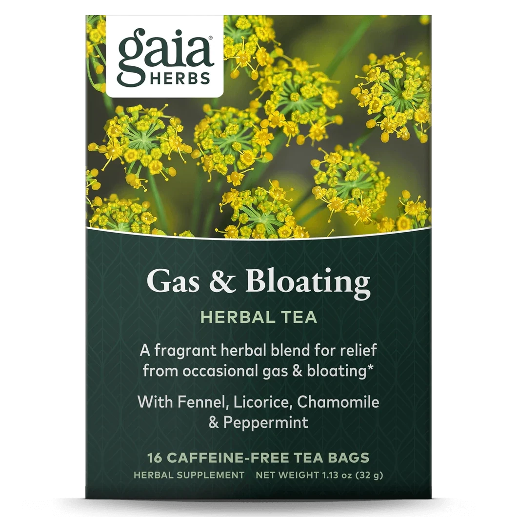 Gas &amp; Bloating Herbal Tea 16 bags GAIA HERBS