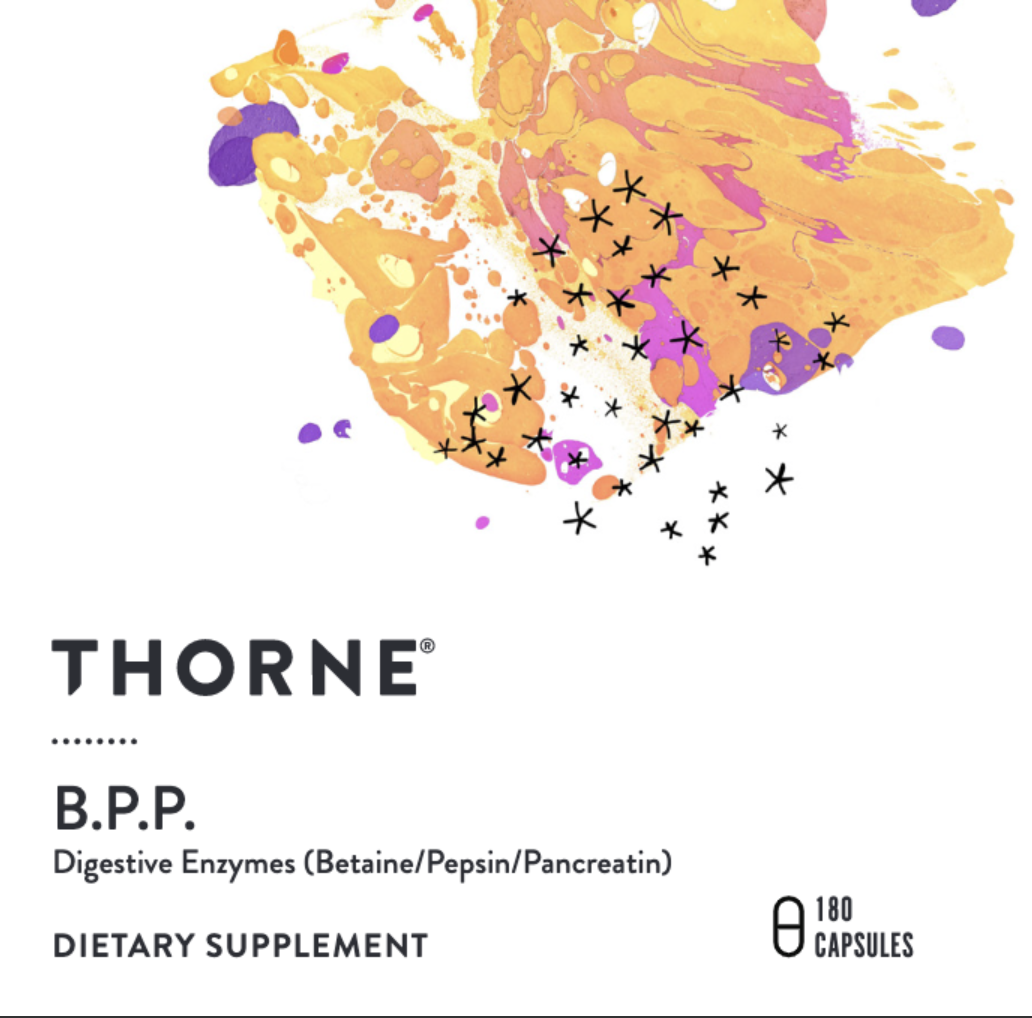 B.P.P. Digestive Enzymes  (Betaine/Pepsin/Pancreatin)  180 caps Thorne