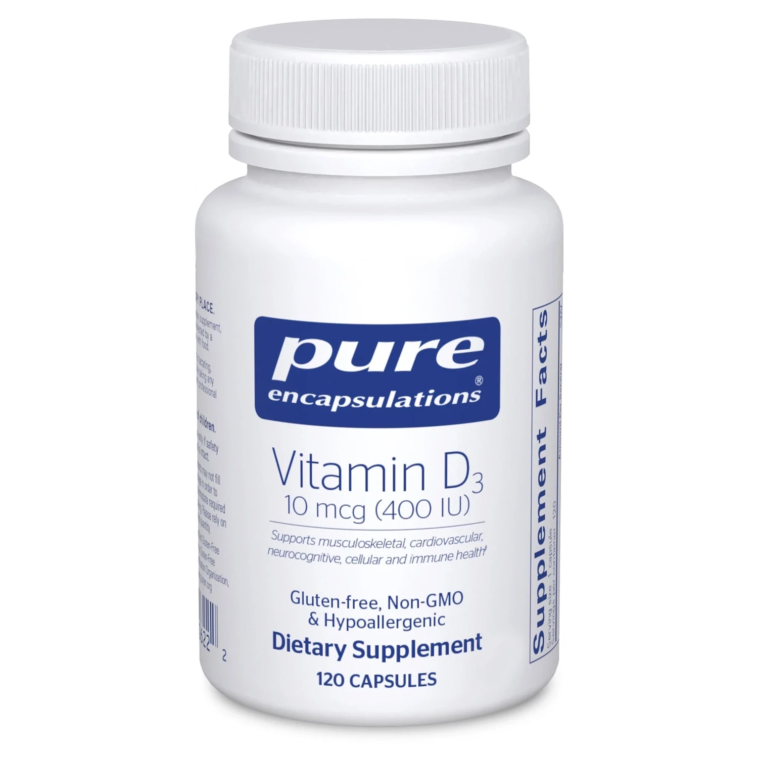 Vitamin D3 400 IU 120 vcaps Pure Encapsulations