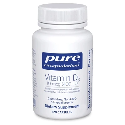 Vitamin D3 400 IU 120 vcaps Pure Encapsulations