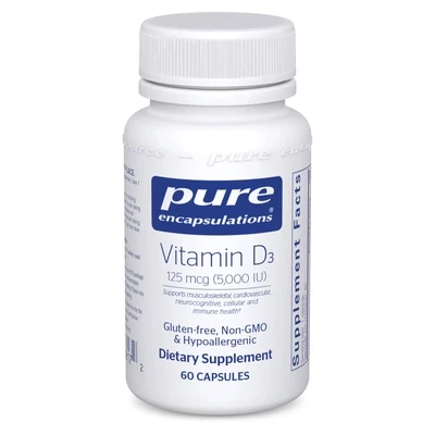 Vitamin D3 125 mcg 5000 UI 60 vcaps Pure Encapsulations