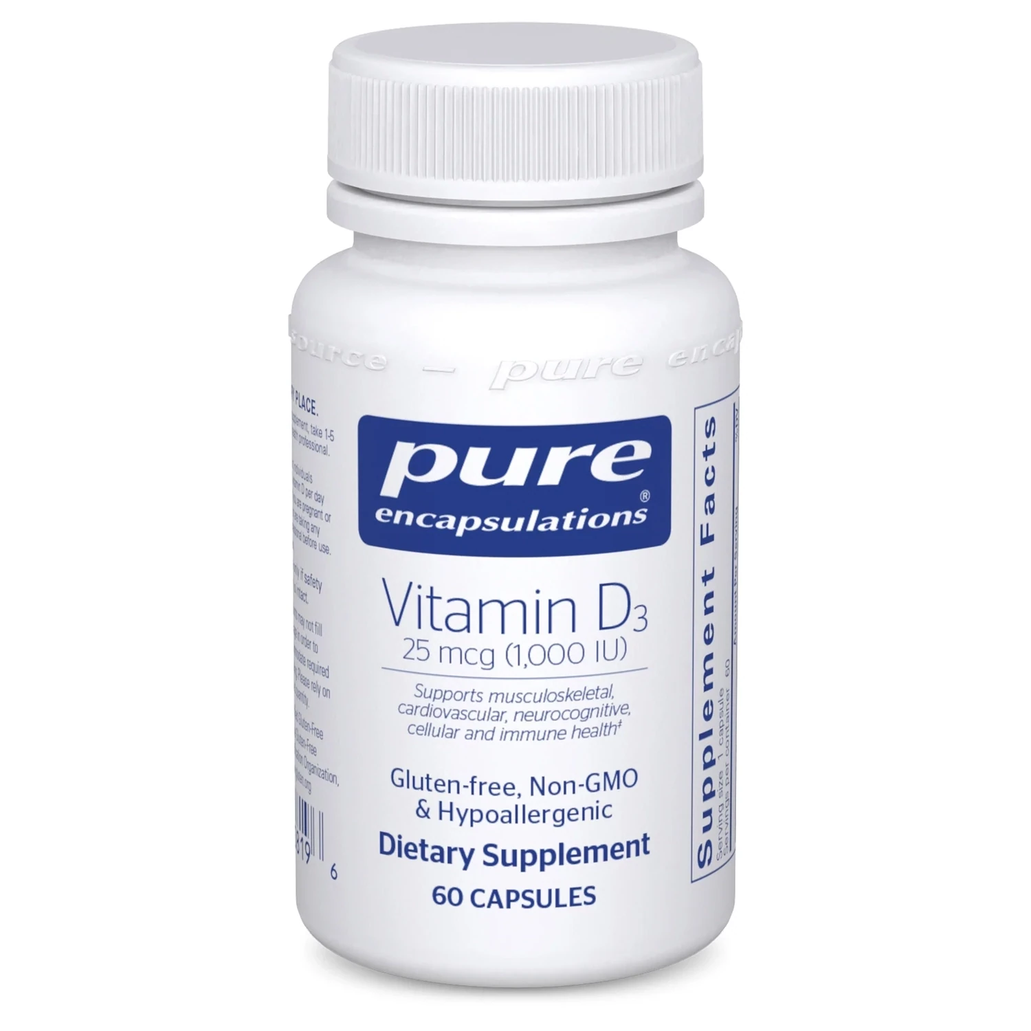 Vitamin D3 1000 IU 60 vcaps Pure Encapsulations