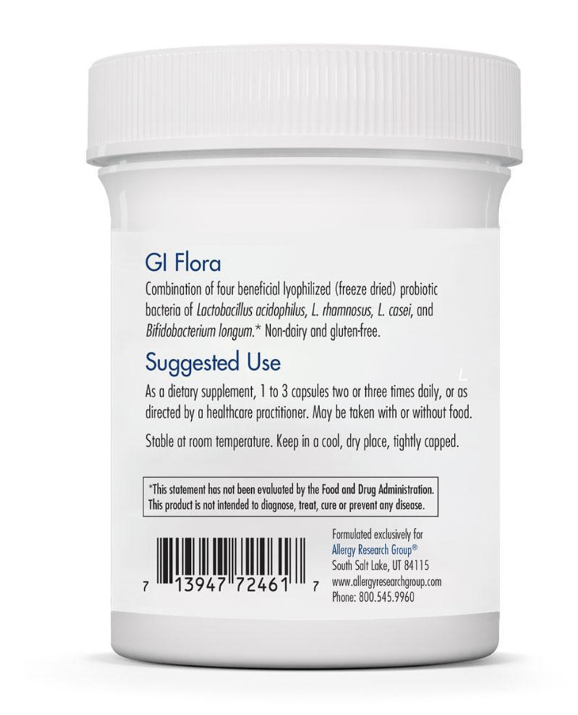 GI Flora Dairy Free 90 caps Allergy Research Group