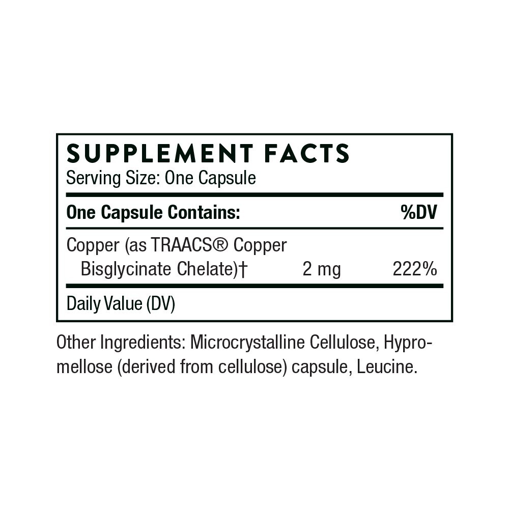 Copper Bisglycinate 60 vegcaps  Thorne
