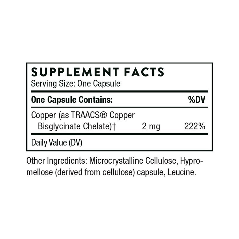 Copper Bisglycinate 60 vegcaps  Thorne