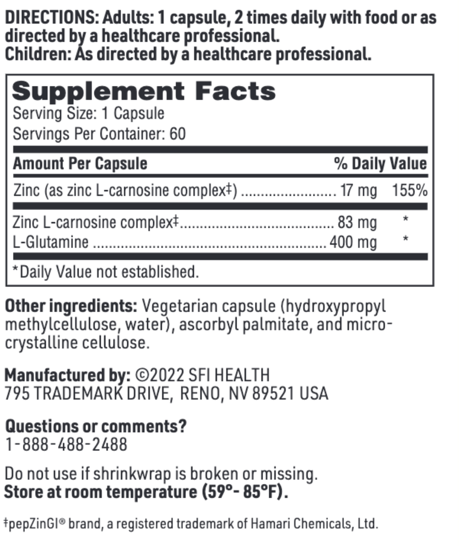 EndoZin 60 vegcaps SFI HEALTH