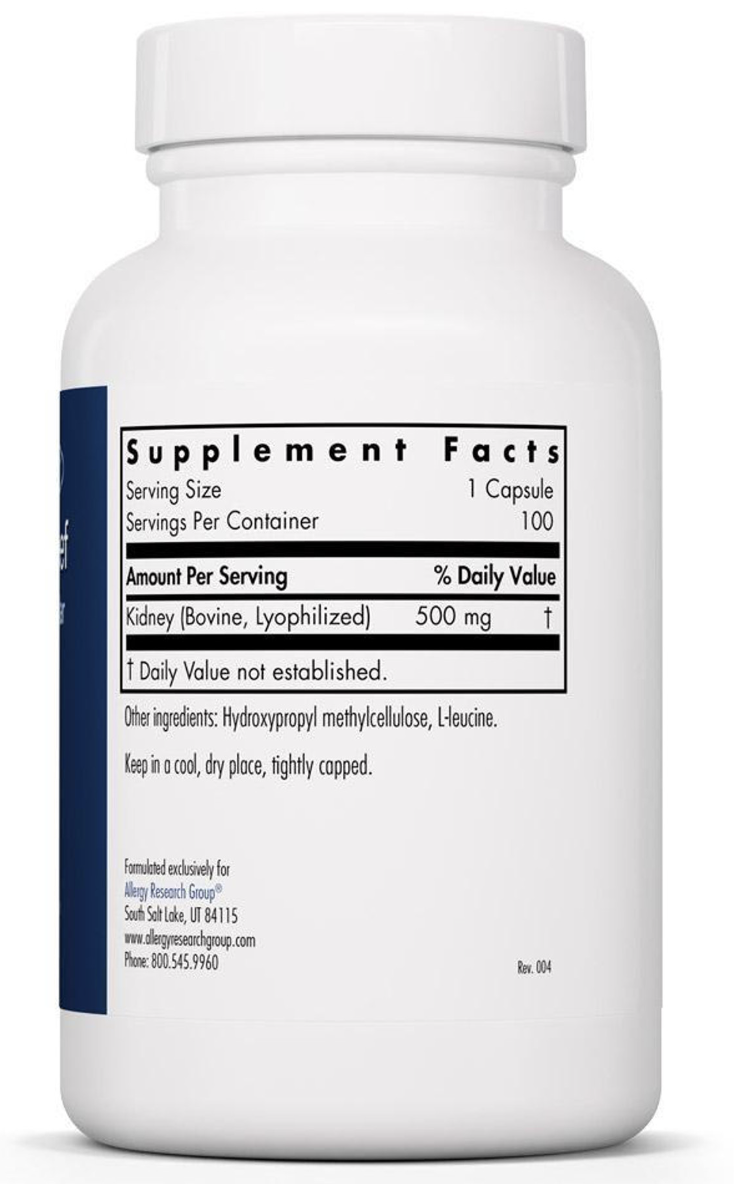 Kidney Beef 100  capsules Allergy Research Group