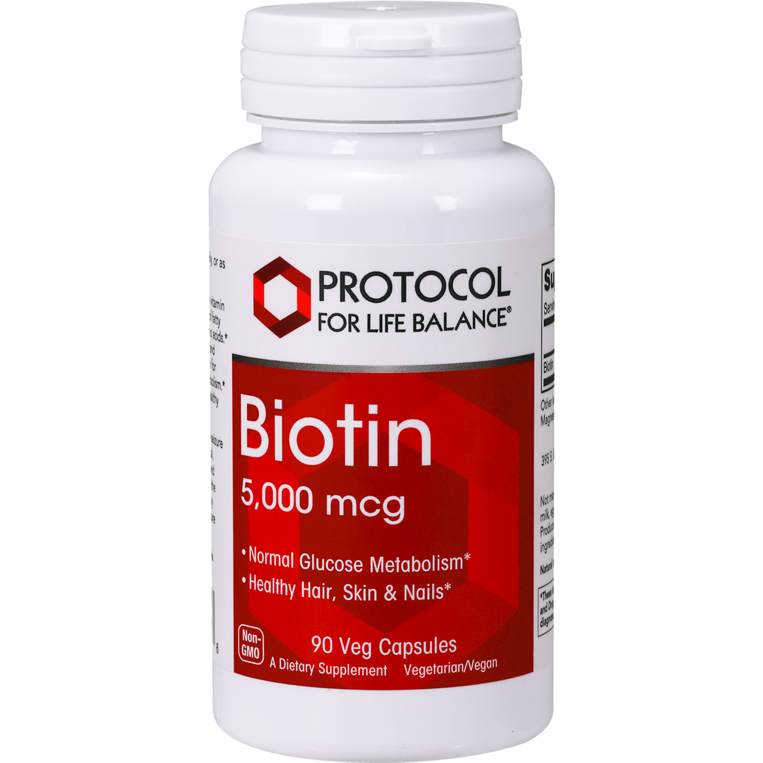 Biotin 5000 mcg 90 vegcaps Protocol For Life Balance