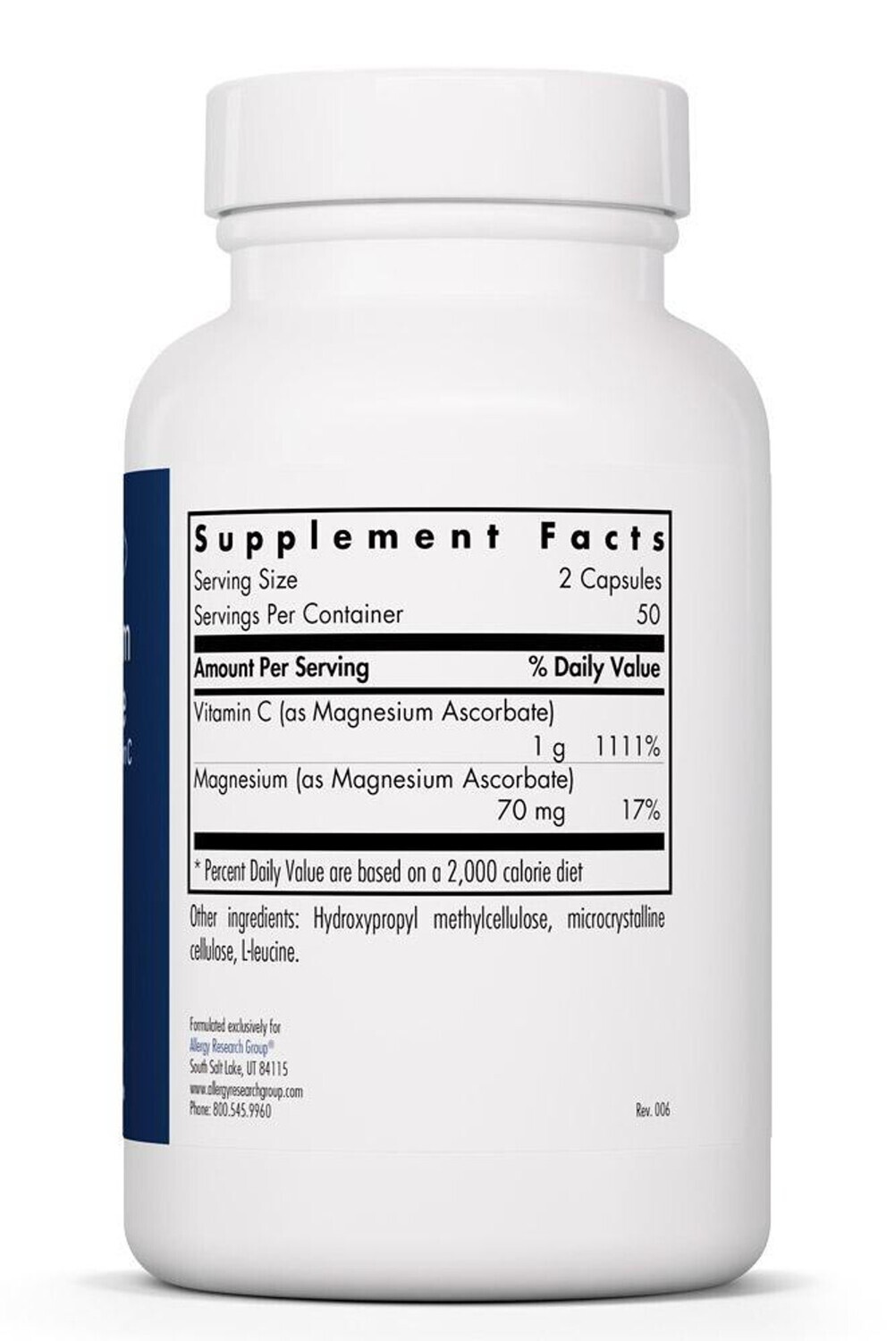 Magnesium Ascorbate 100 vecaps Allergy Research Group