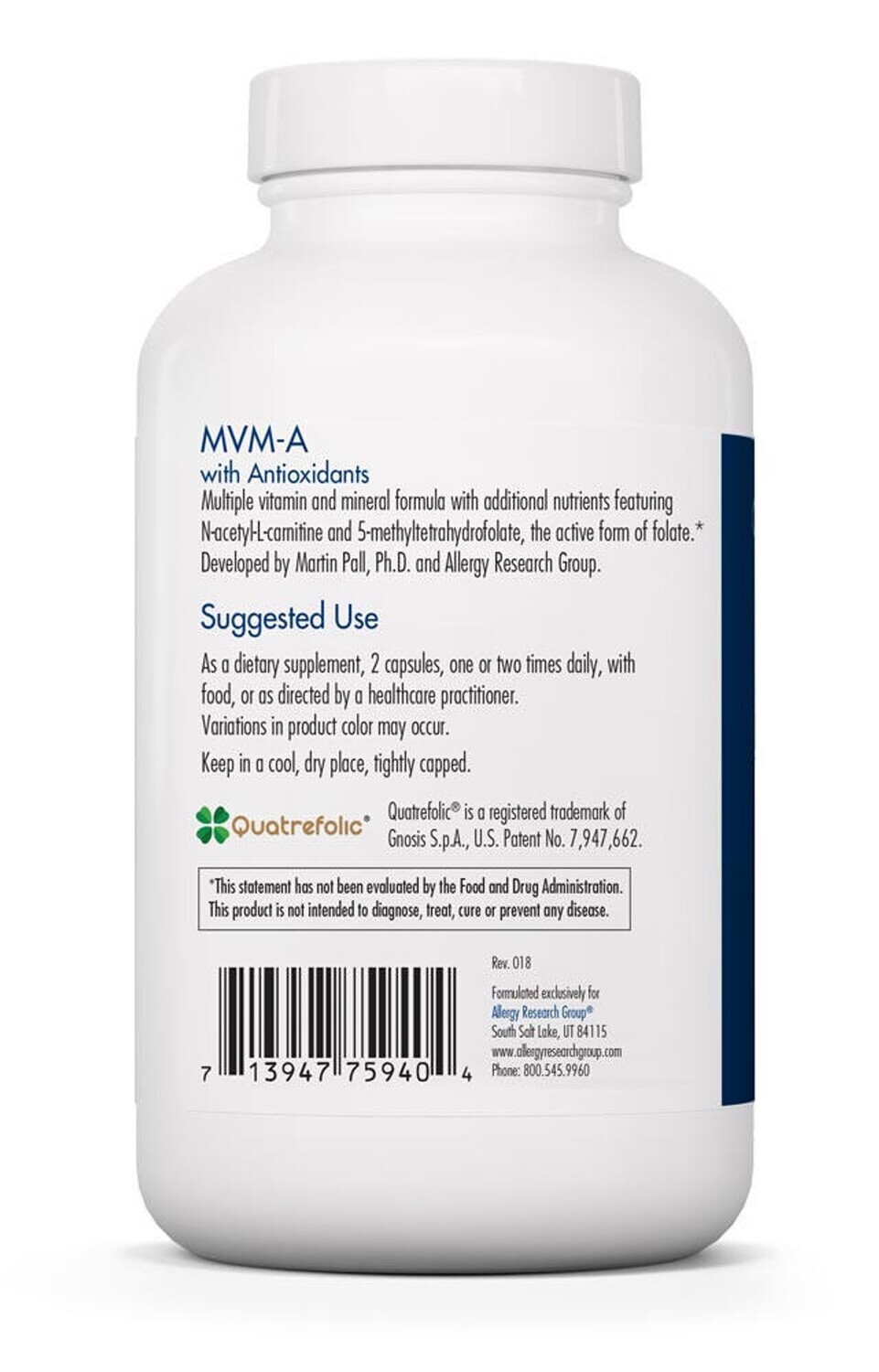 MVM-A 180 caps  Allergy Research Group