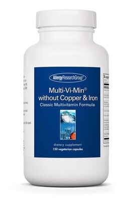 Multi-Vi-Min No Cu/No Fe 150 caps Allergy Research Group