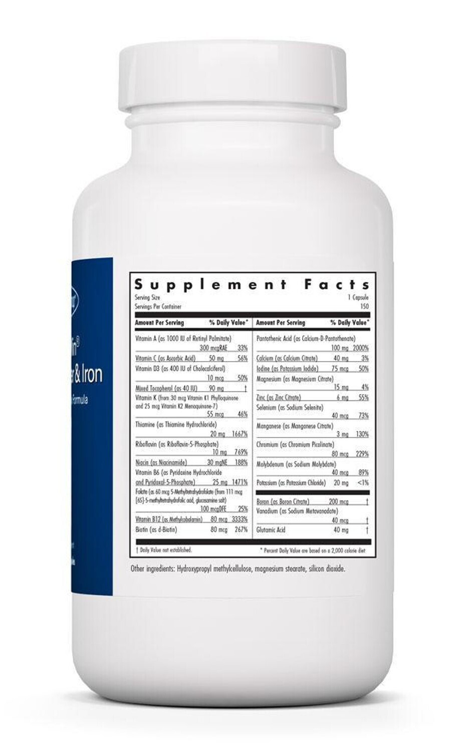 Multi-Vi-Min No Cu/No Fe 150 caps Allergy Research Group
