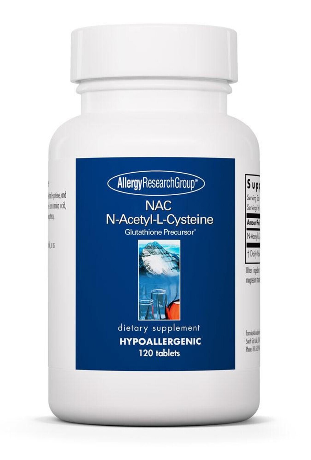 NAC N-Acetyl-L-Cysteine 500 mg 120 tabs Allergy Research Group