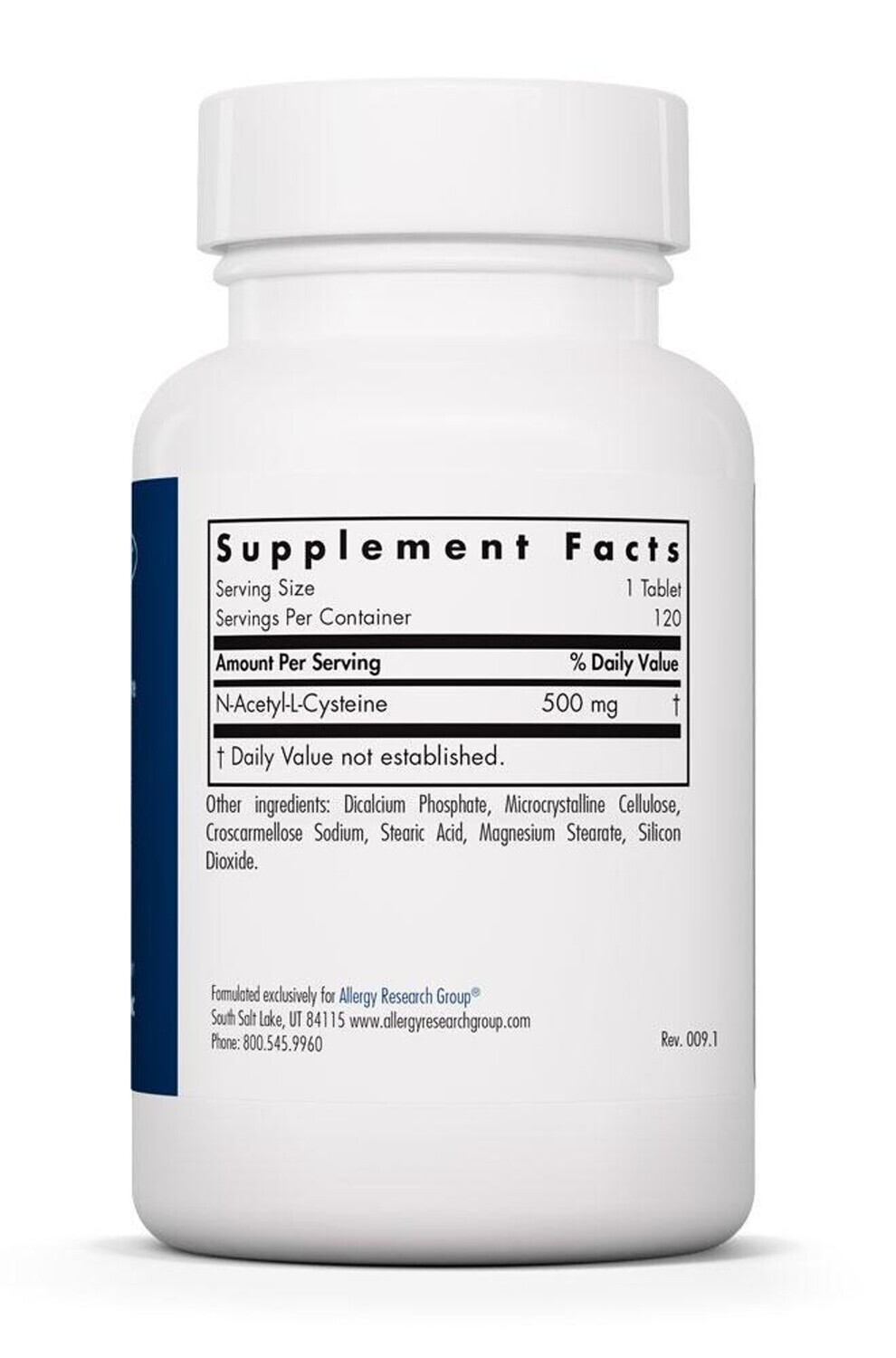 NAC N-Acetyl-L-Cysteine 500 mg 120 tabs Allergy Research Group