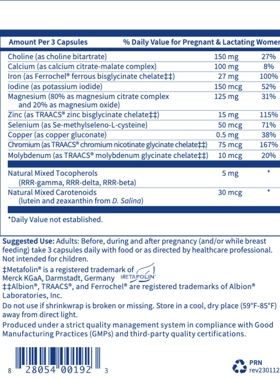 Prenatal and Nursing Formula 90 caps  SFI Health