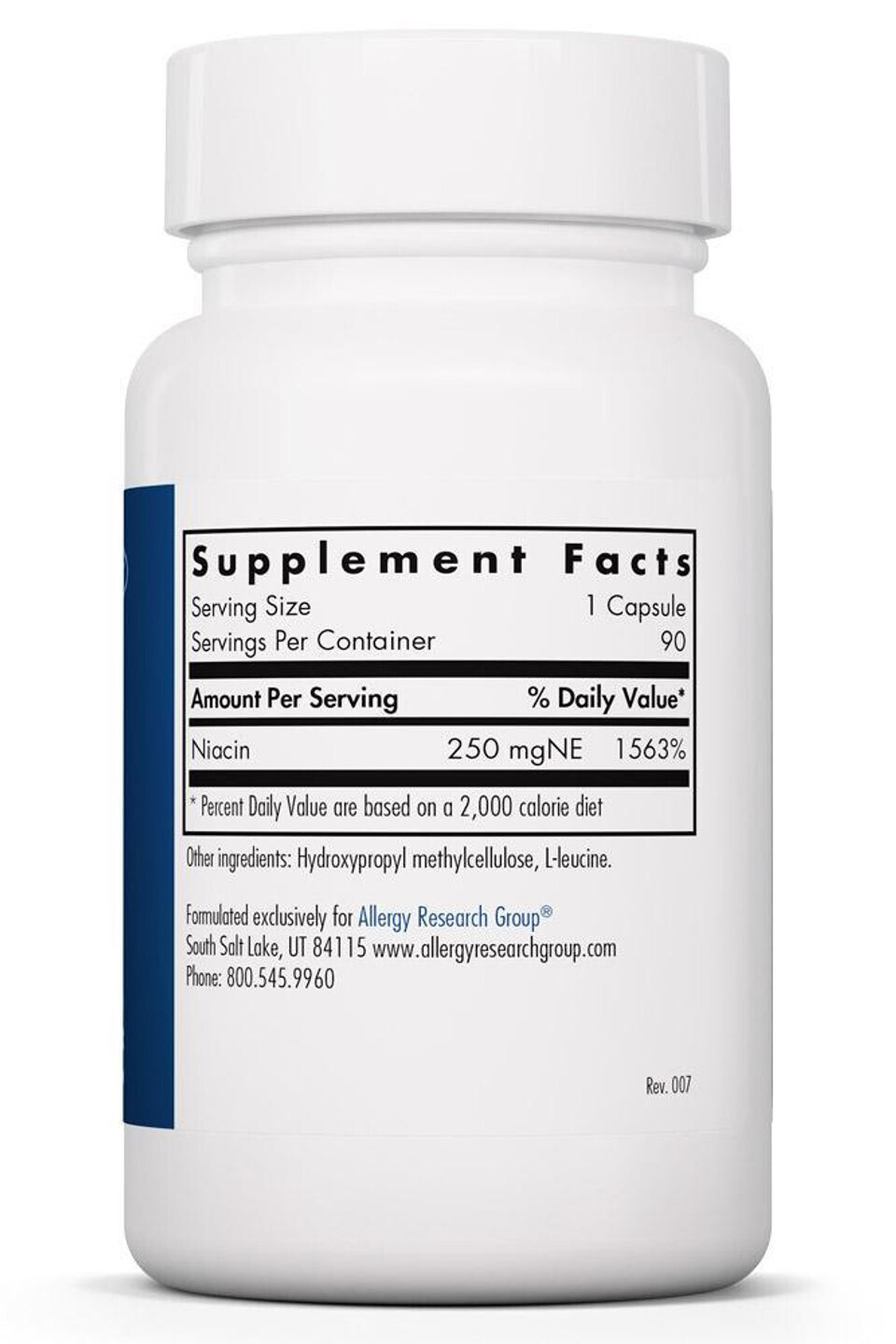 Niacin Vitamin B3 250 mg 90 caps   Allergy Research Group