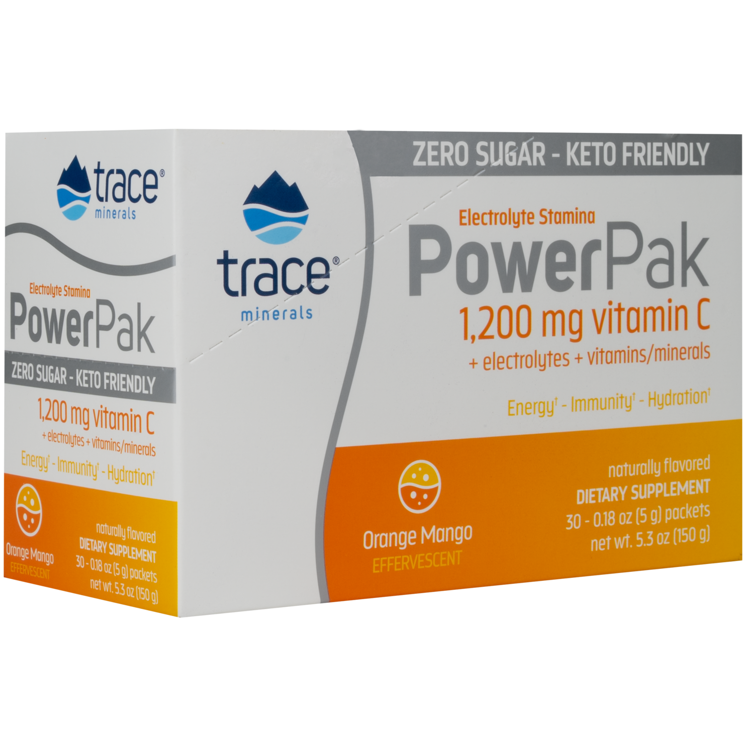 Electrolyte PowerPak Orange Mango 30 packets Trace Minerals Research