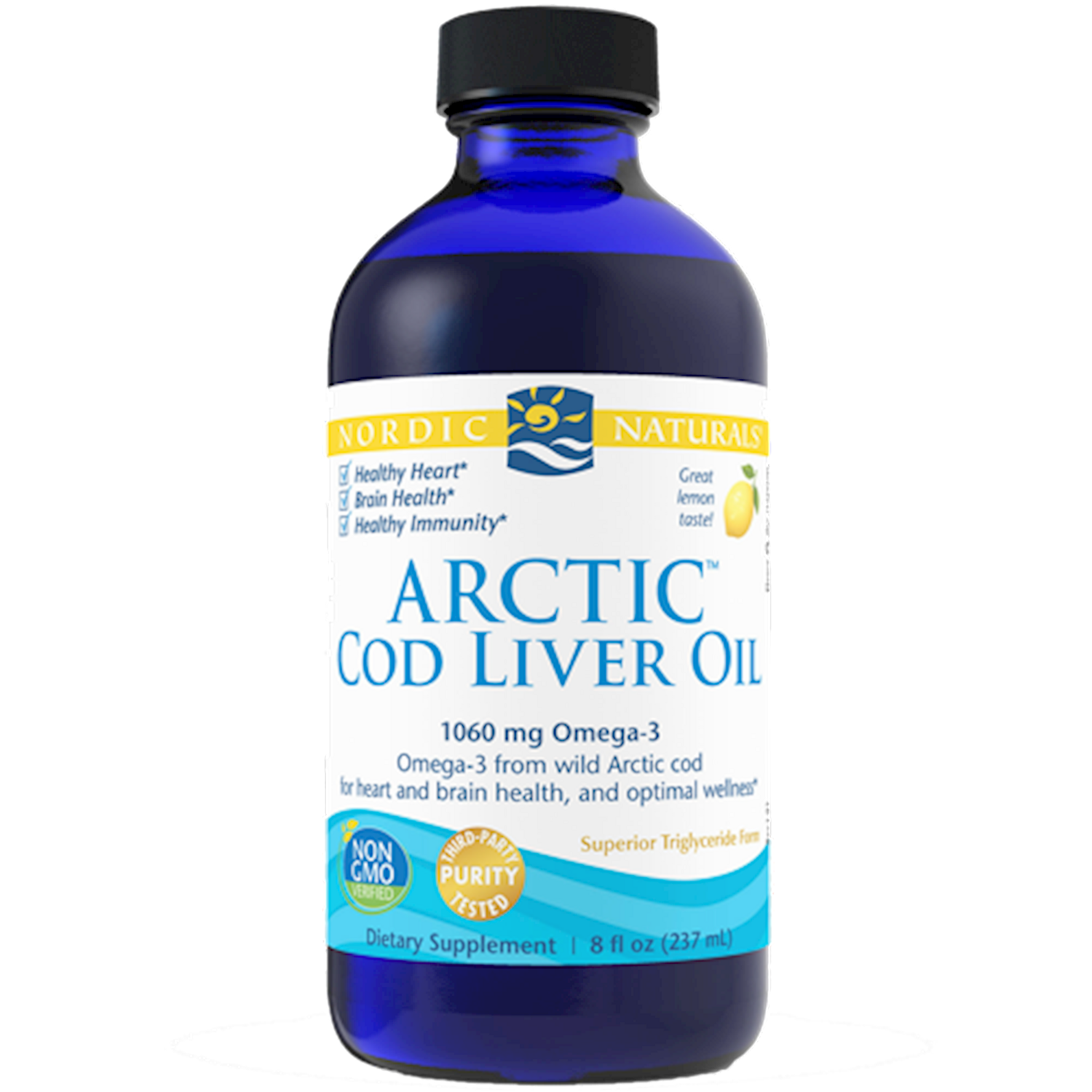 Arctic Cod Liver Oil Lemon 8 oz Nordic Naturals